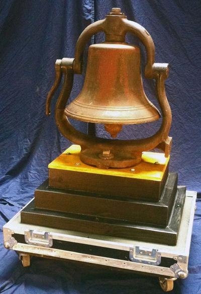 Ship Bell, Heavy Bronze, on Rolling Road Case
