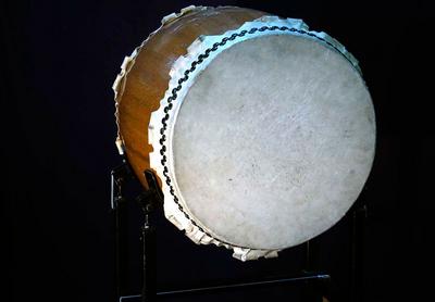 Taiko Drum, Natural Oak Finish
