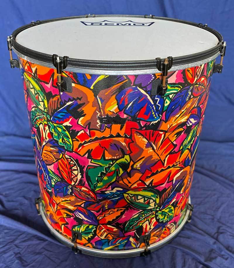 Surdo Drum, Extra Large, with Strap, Flower Print