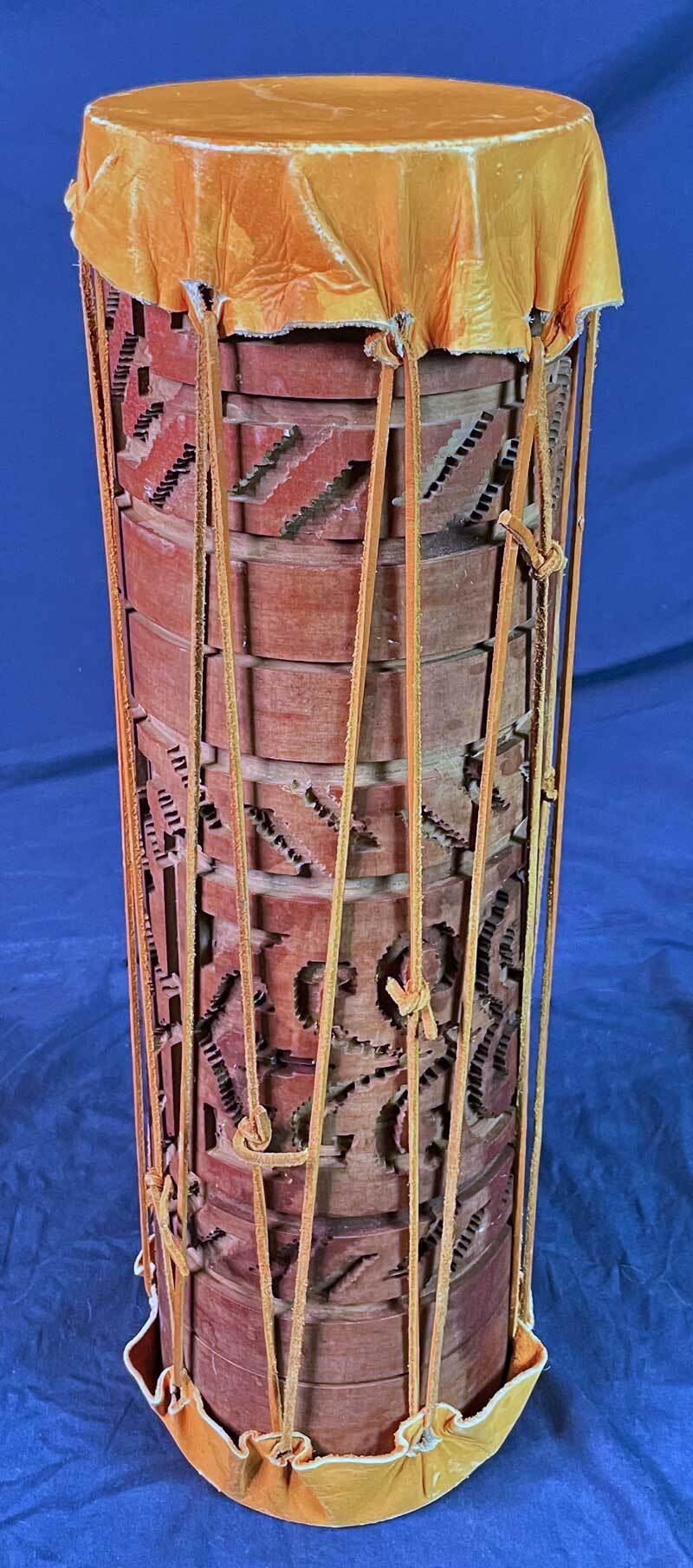 Tube Drum, Carved