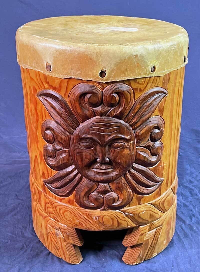 Aztec / Mexican huehuetl, pedestal drum